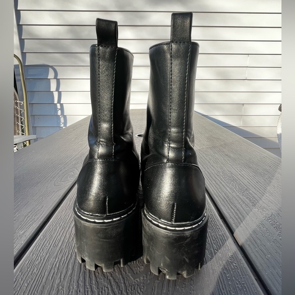 Zara Ankle Lug Sole Chunky Platform Front Zip Boots sz 38 - Picture 6 of 14